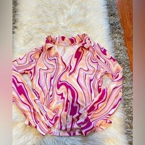 Pink  Swirl Button-Up Shirt